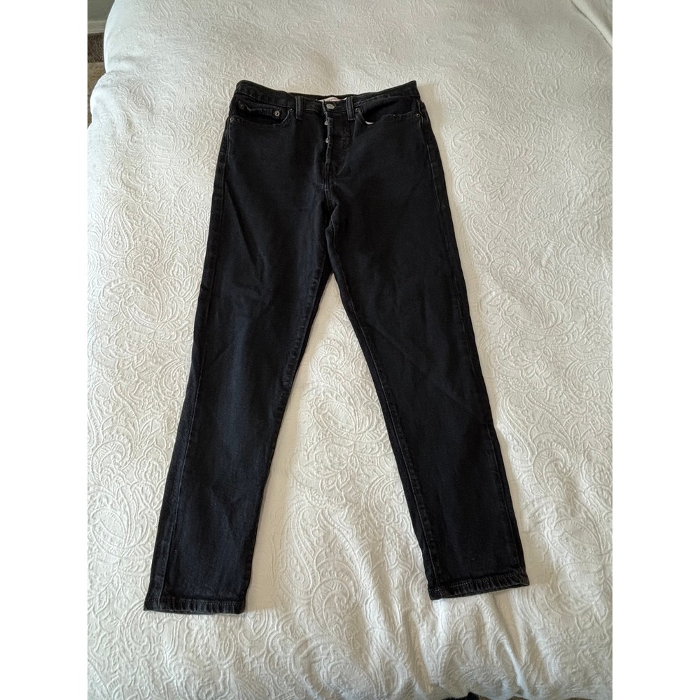 Levis Wedgie Skinny Jeans Black High Rise Button Fly Size 30